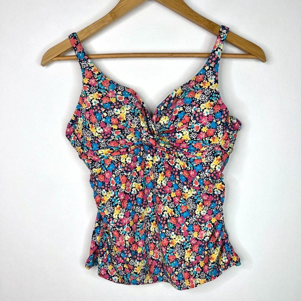 Anne Cole Signature Bright Floral Tankini Top 34D